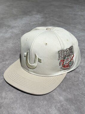 True Religion Men's Cream and Tan Hat